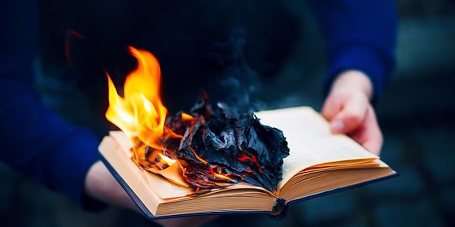 паперова книга горить