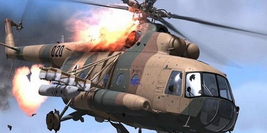 гелікоптер Мі-8 у вогні
