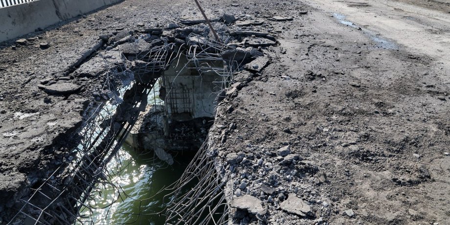 Чонграський міст, Чонгар міст, приліт по мосту, удар по мосту, зруйнований міст