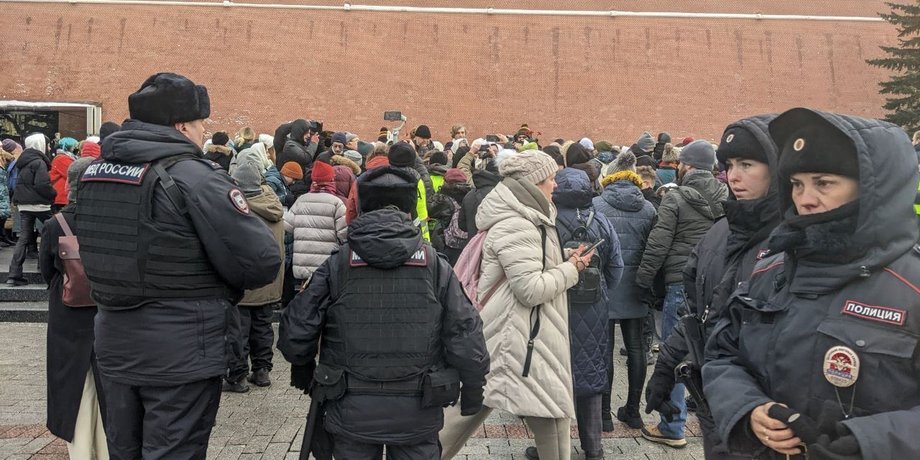 акция протеста, протест женщин мобилизованных, Москва, Россия