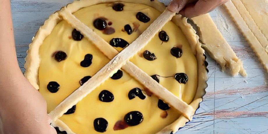 Сладкий пирог с вишней, пирог амальфи, итальянская кухня