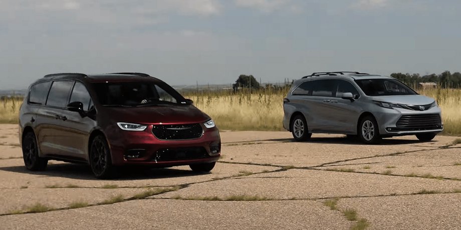 Toyota, Toyota Sienna, Chrysler, Chrysler Pacifica, Минивэны, Авто, Автомобили, Заезд, Гонки, Видео