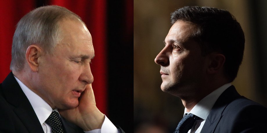 владимир путин, владимир зеленский, президенты россии и украины