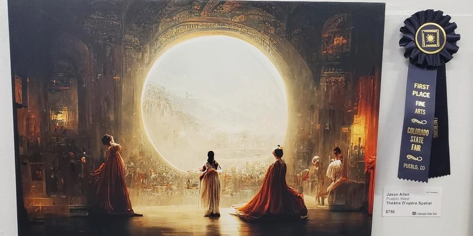 картина, Midjourney, рисунок, Theatre D’opéra Spatial