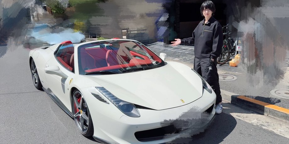 япония, продюсер, авто, пожар, сгорел, Ferrari 458 Spider