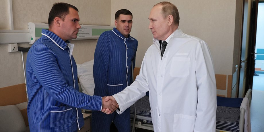 володимир путін, зс рф, поранені, солдати, госпіталь, лікарня, поранення, війна