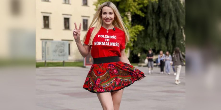 "Голосуйте за мене": скандальна польська модель викинула прапори України та ЄС у смітник (відео)