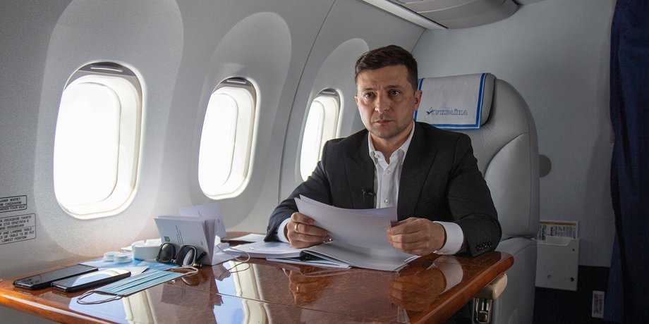 зеленский, владимир зеленский, літак, офіс президента, візити