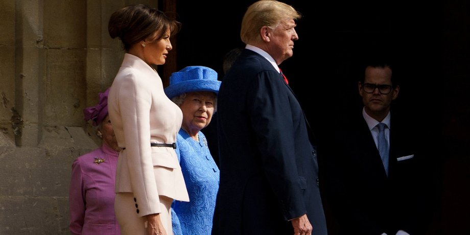 королева єлизавета II, дональд трамп, меланія трамп
