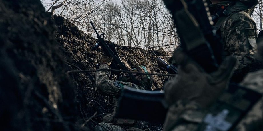 Украинские военные в Бахмуте