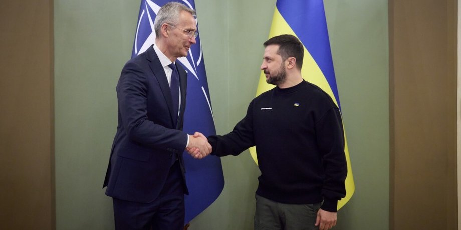 Владимир Зеленский и Йенс Столтенберг и Йенс Столтенберг