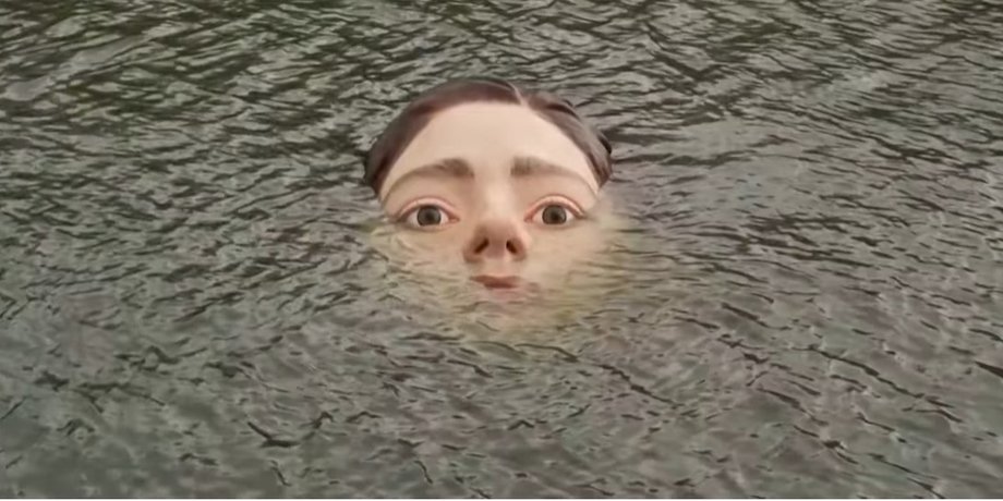 скульптура тонущей девушки