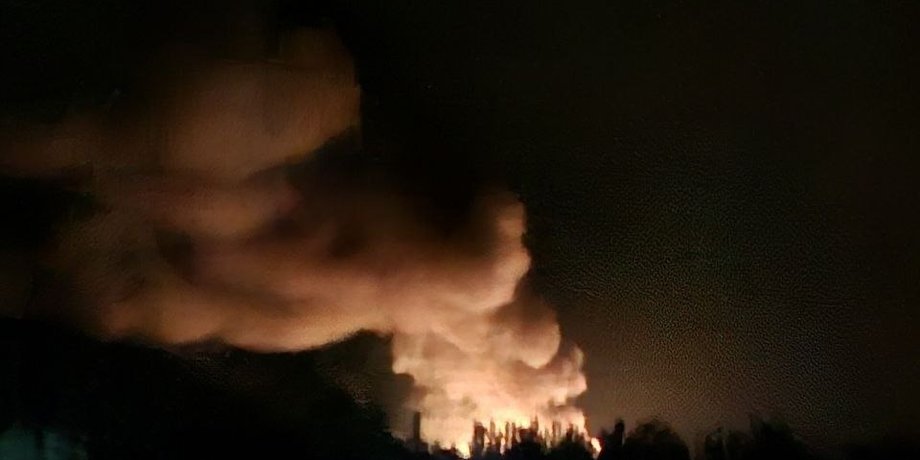 пожар в Армянске после атаки дронов 22 июня