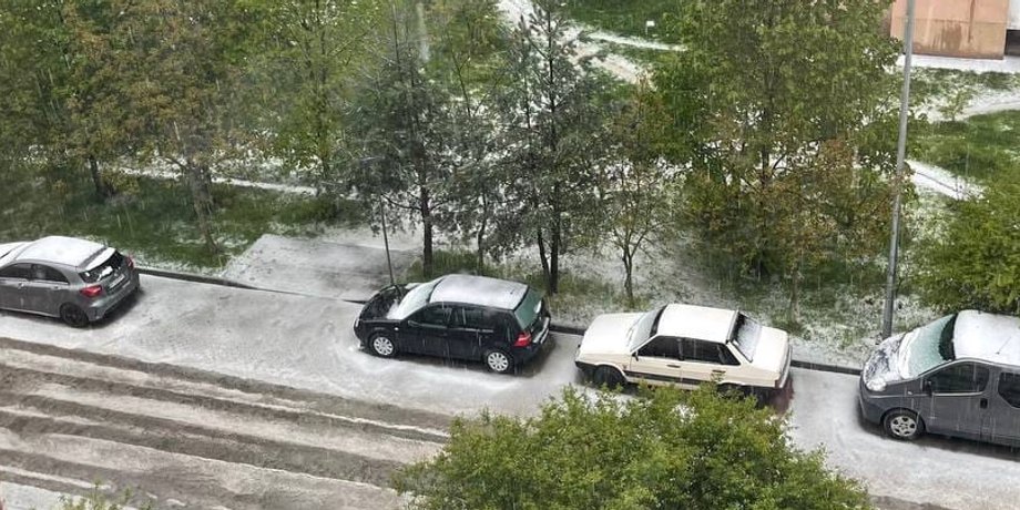 снег, львов, машины
