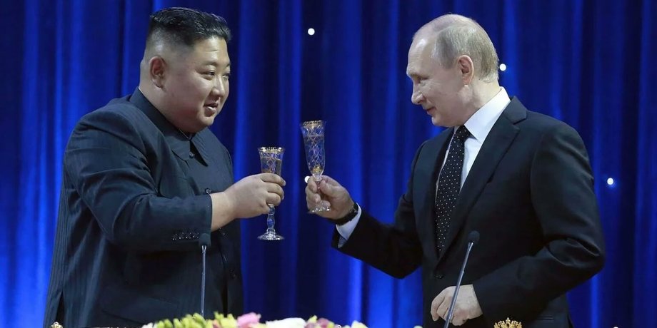 КНДР, Ким Чен Ын, президент России, Владимир Путин, шампанское