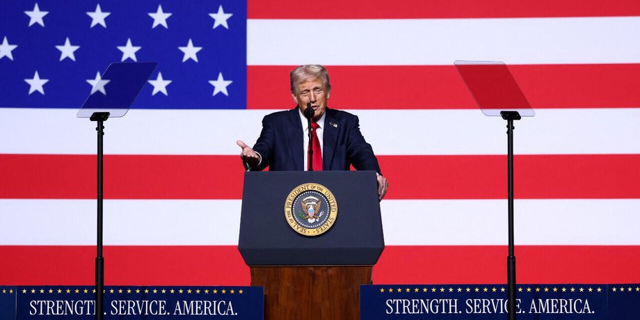 Президент США Дональд Трамп выступление перед военными США