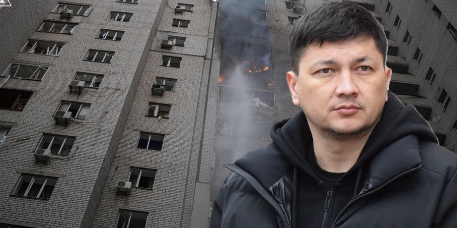Пошкоджена 16-поверхівка у Печерському районі Києва після удару російського БпЛА 25 вересня 2026 року