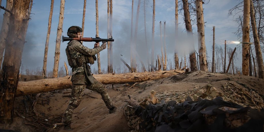 боец ВСУ гранатомет, гранатомет,