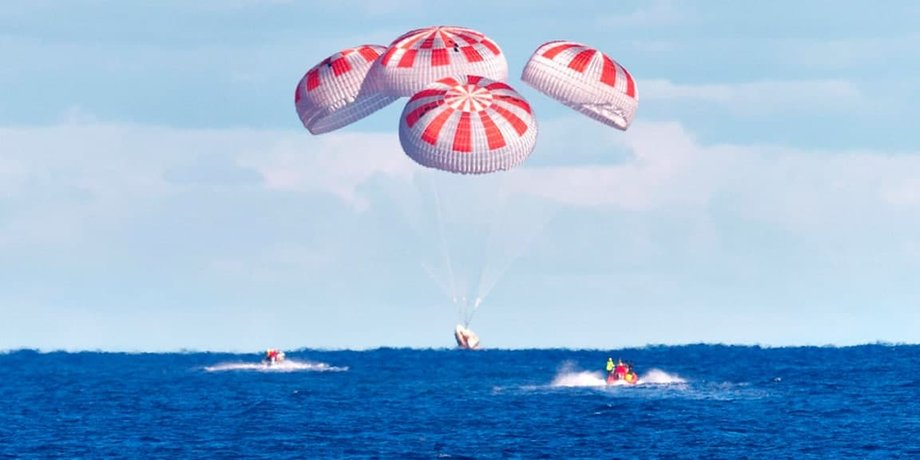 NASA, Crew Dragon, астронавты, Мексиканский залив, приводнение