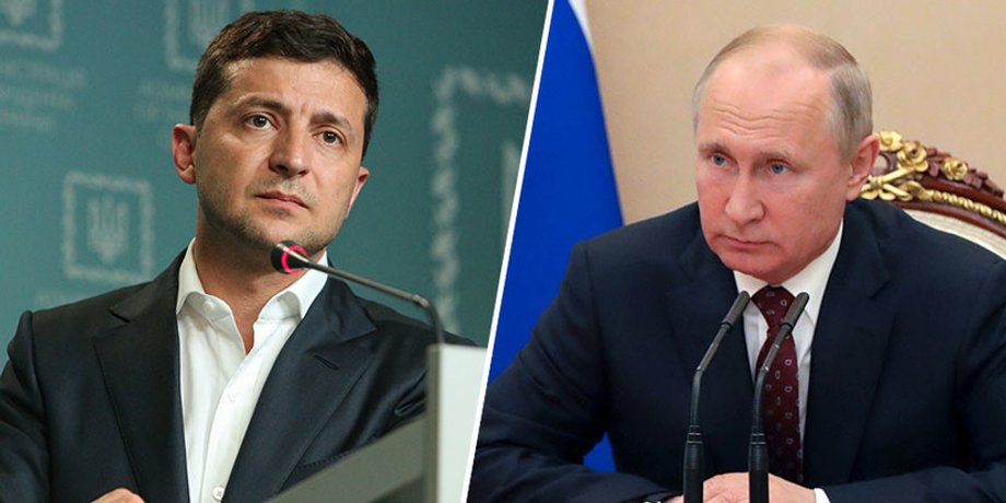 Владимир Зеленский, Владимир Путин, встреча Зеленского и Путина, коллаж