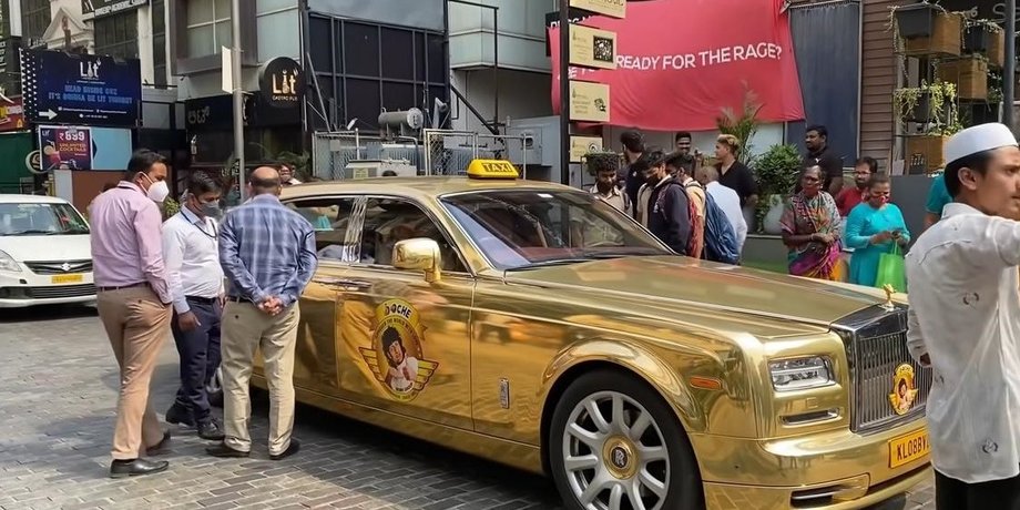 Таксі, Rolls-Royce, Rolls-Royce Phantom, Індія, Золото, Бізнесмен, Відео, Авто, Автомобілі, Мільйонер