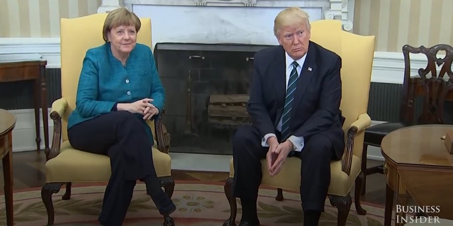 Ангела Меркель и Дональд Трамп / Скриншот