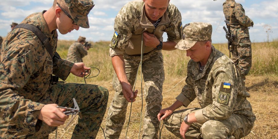Украинские и американские военные, Широкий лан, полигон