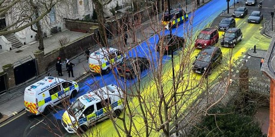 Проукраинский антивоенный протест в Лондоне 23 февраля
