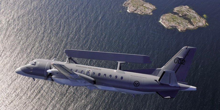 Saab 340 AEW, f-16, самолет-разведчик