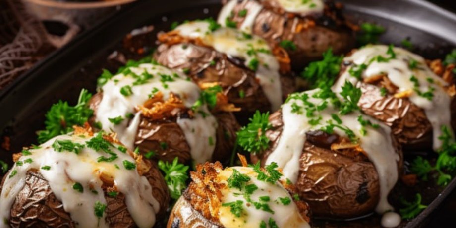 как вкусно запечь картофель, картофель с грибами рецепт, вкусный рецепт картошки, что приготовить на праздничный стол