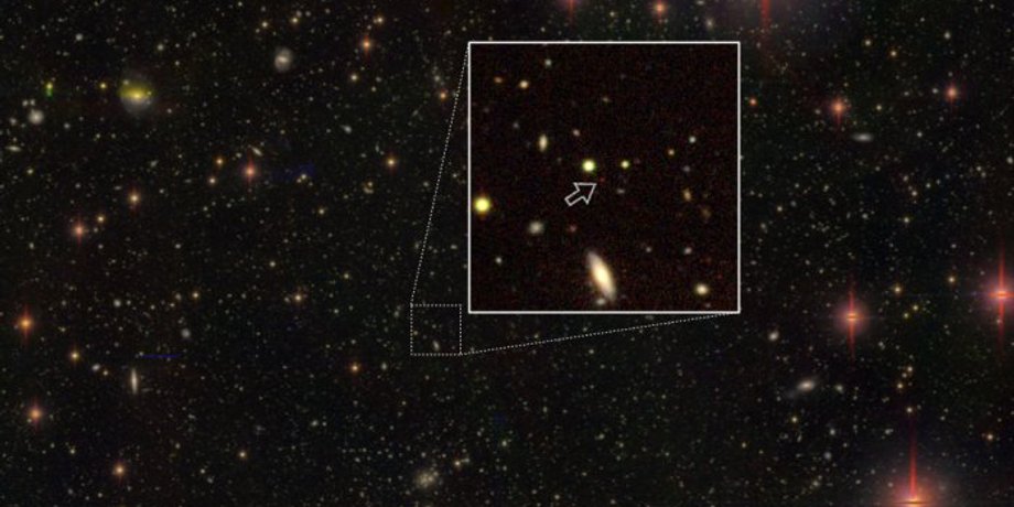 Квазар на расстоянии 13,05 миллиардов световых лет от Земли. National Astronomical Observatory of Japan