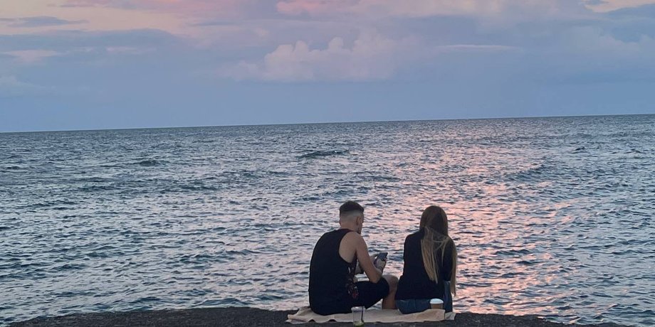Одесса, пляж в Одессе, закат в Одессе, Ланжерон, Черное море, пляж, закат на пляже