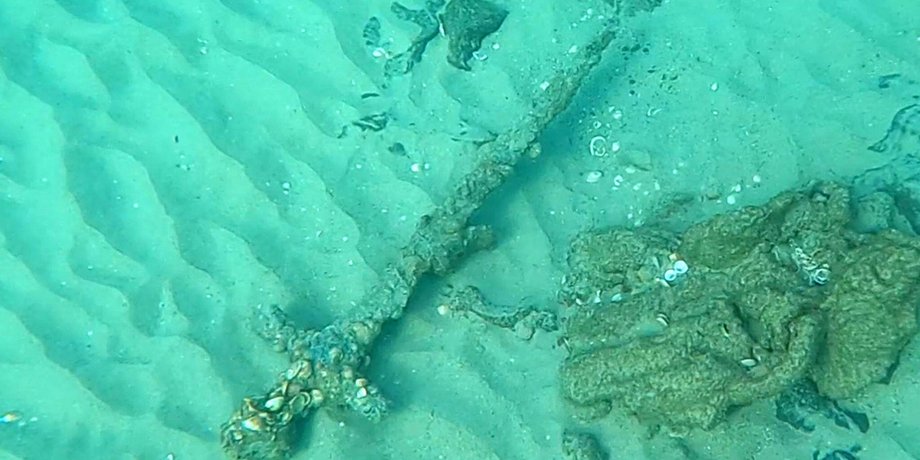 меч, морское дно, вода