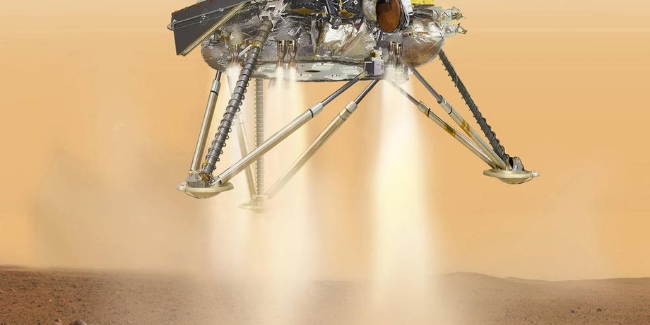 Художественное изображение зонда InSight. NASA/JPL-Caltech