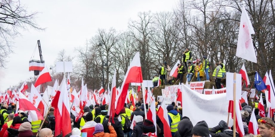 фермери, Польща, Варшава, страйк, протест, прапор Польщі