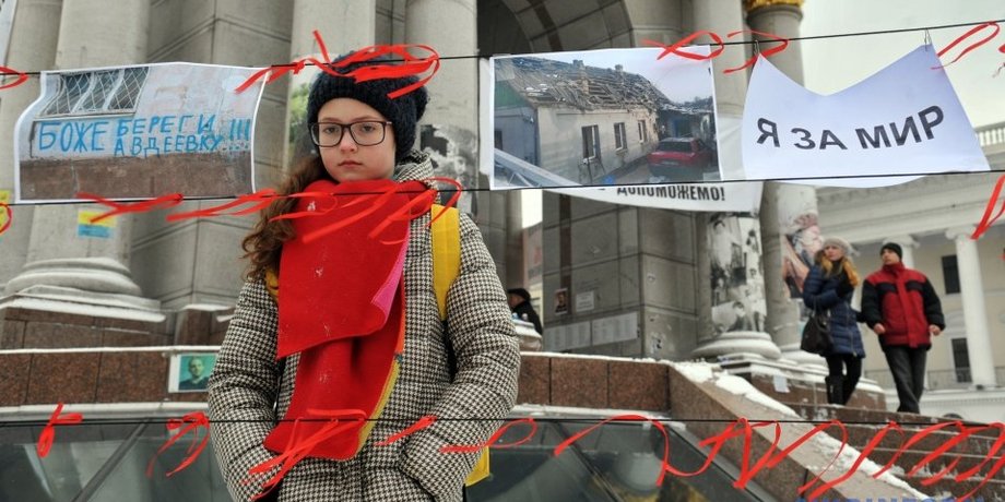 Акция в поддержку Авдеевки / Фото: Укринформ