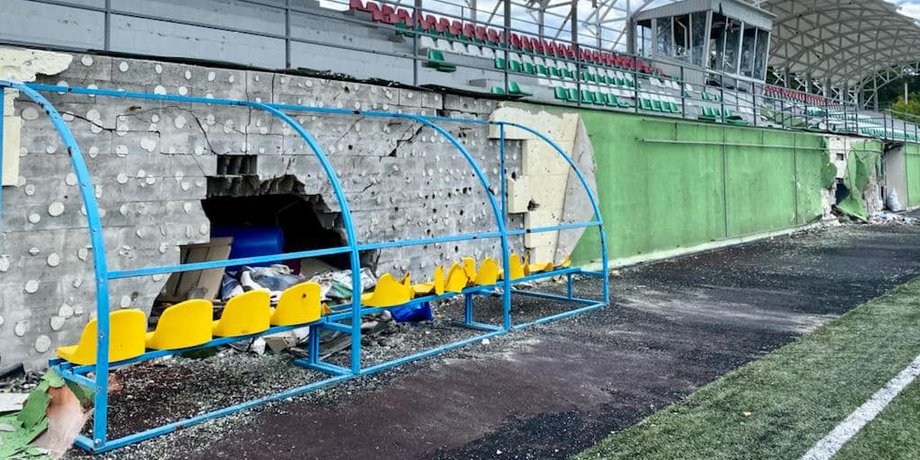 спортивный объект, стадион, обстрелы, киевская область, война в украине, вадим гутцайт