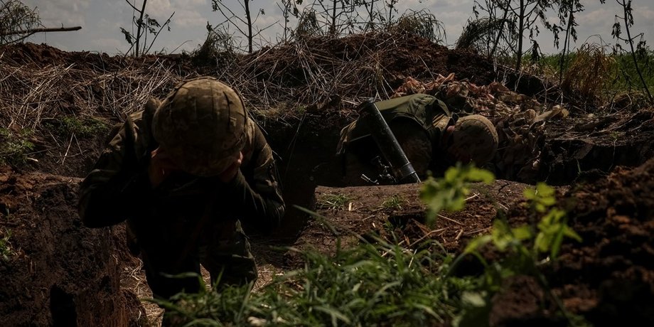 Украинские защитники в Бахмуте