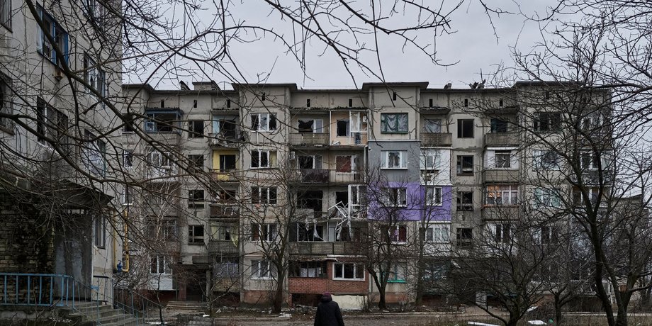 Соледар прифронтовой город разрушения