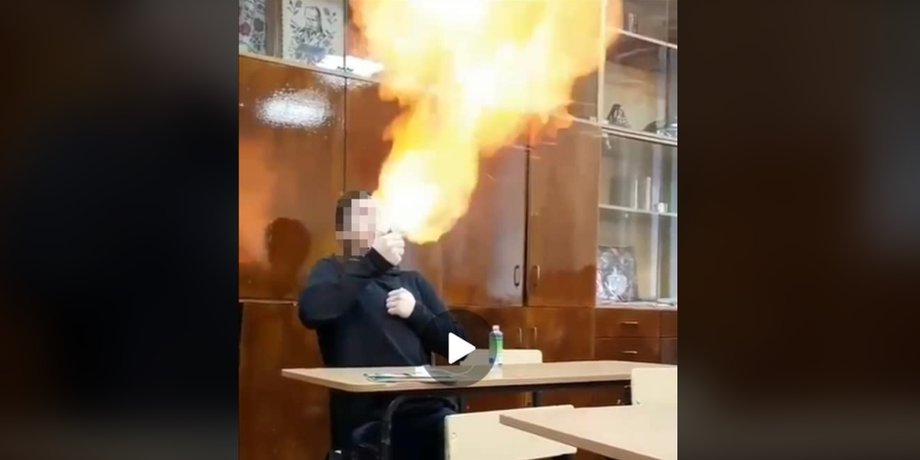 "Фаер-шоу" в школе Харькова