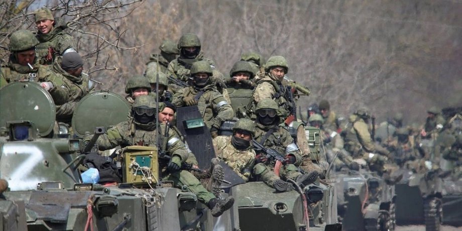 Наступ ЗС РФ, колона ЗС РФ, ЗС РФ, російська армія, російські військові