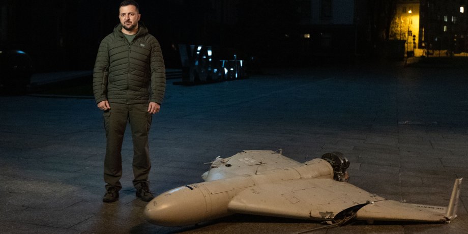 Володимир Зеленський з дроном Shahed-136