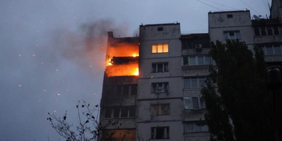 Последствия атаки дронов в Киеве