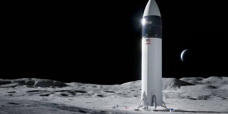 космический корабль, Starship, Луна