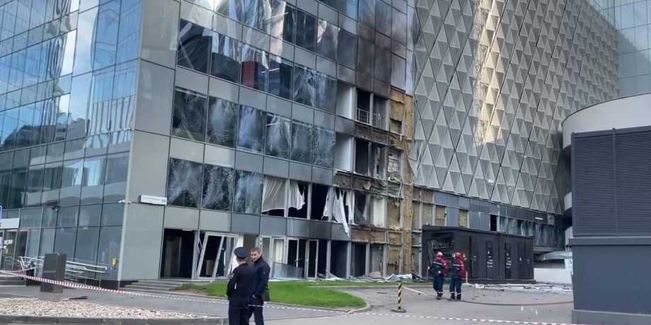 Москва сити, удар беспилотника, атака дрона