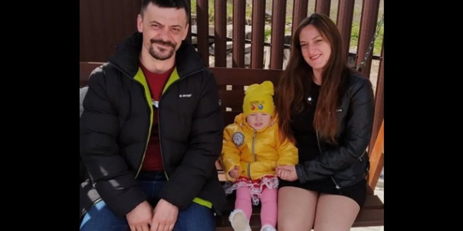 Сергей Трончук с дочерью и женой