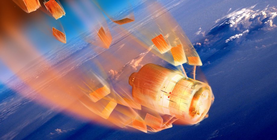 спутник падение на Землю