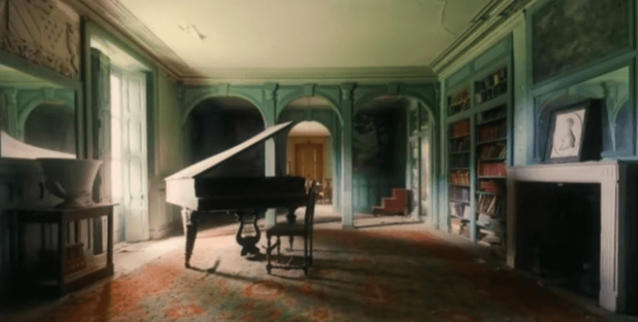 Заброшенный особняк, заброшенная библиотека, старый рояль, старая мебель, антикварная мебель, покинутый дом, старинные картины, соцсети