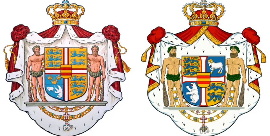 Старый и новый герб Дании Старый и новый герб Дании