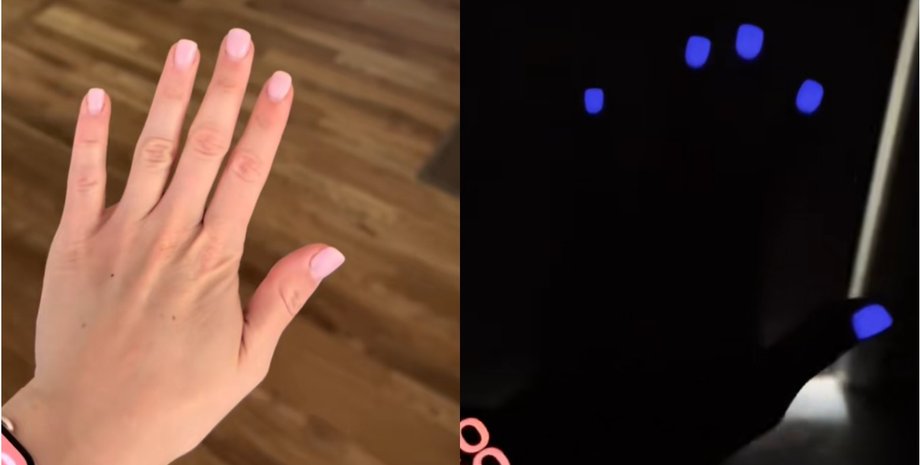 Девушка удивилась, что ее обычный маникюр светится в темноте